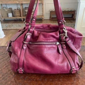 Plum Colored Leather Coach Purse